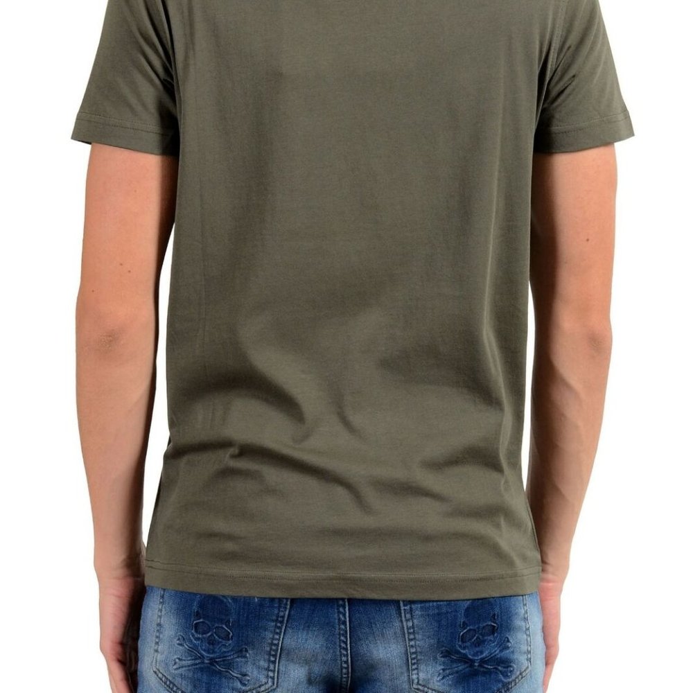 Roberto Cavalli Mens Green Graphic Leopard T-Shirt - Picture 5 of 7